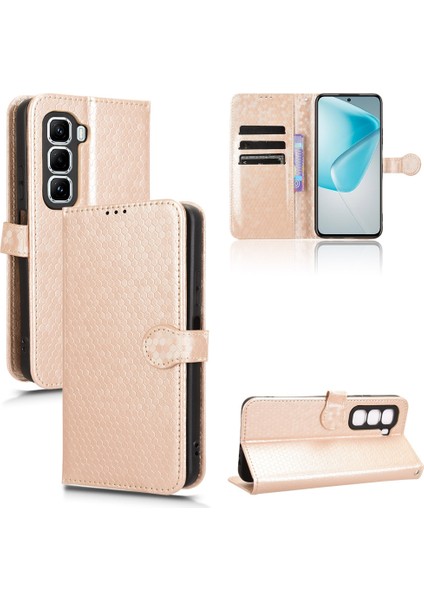 Infinix Hot 50 Pro 4g Gold Için Nokta Dokulu Pu Kılıf (Yurt Dışından)