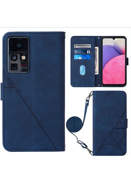 Infinix Zero x Neo X6810 Mavi Için Crossbody Deri Kılıf (Yurt Dışından)