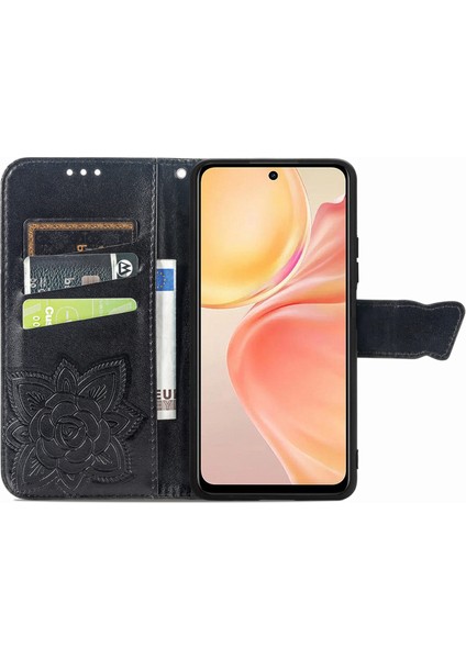 Infinix Smart 9 Siyah Için Aşk Çiçeği Kabartmalı Kılıf (Yurt Dışından)