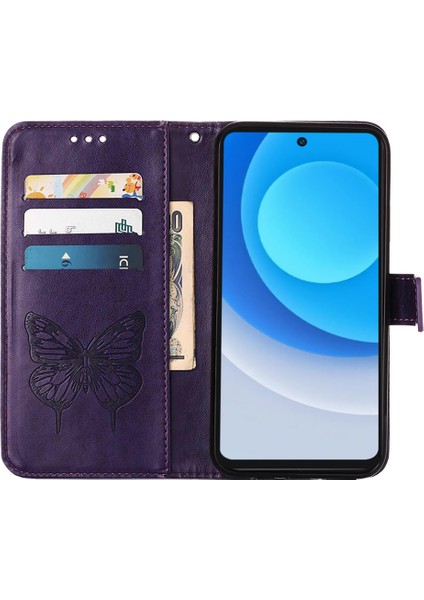 Tecno Camon 19 Pro 5g Koyu Mor Için Kabartmalı Pu Kılıf (Yurt Dışından)