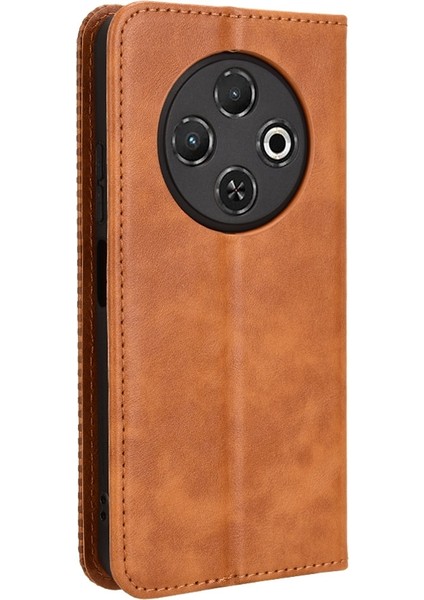 Tecno Spark 30C 4g Kahverengi Için Pu Telefon Kılıfı (Yurt Dışından)