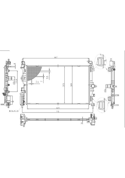 MGA-80246 - Su Radyatoru Brazıng (Opel Corsa E 1.3 Cdtı 14- Adam 1.0 14-18 )