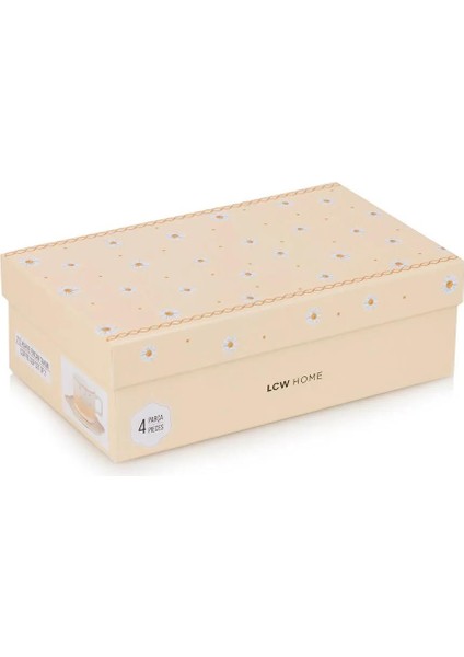 Lcw Home Sarı Çiçek Baskılı 2 Kişilik Porselen Kahve Fincan Takımı 90 ml modelleri