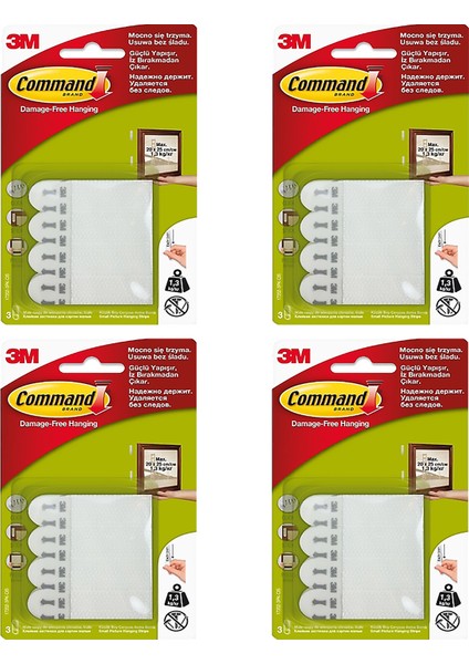 17202 Command Küçük Boy Cırt Bant 4 Paket