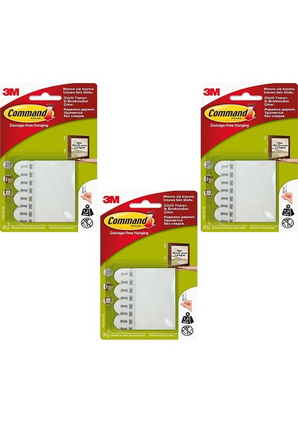 17202 Command Küçük Boy Cırt Bant 3 Paket