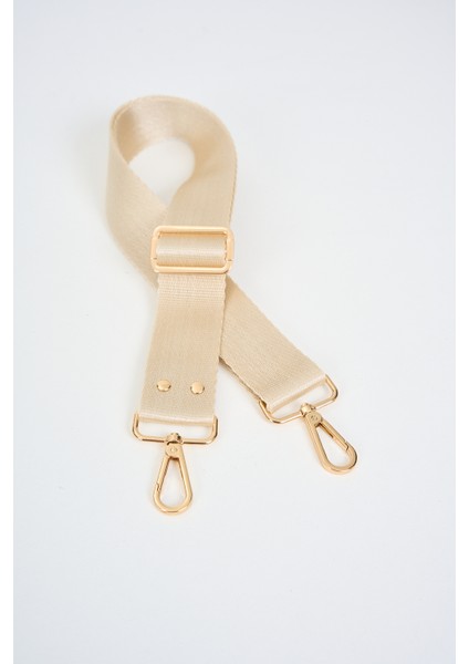 Cream Krem Çanta Sapı Ayarlanabilir Gold Detaylı (Polyester) 110 cm G:4 cm