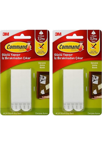 17206 Command Büyük Boy Cırt Bant 2 Paket