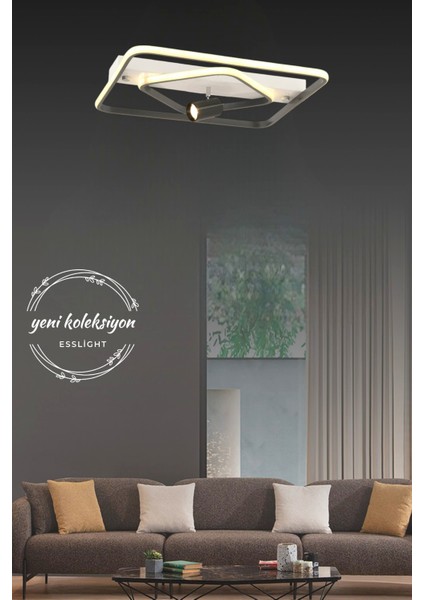 ESSLİGHT KOSTA 45 CM PLAFONYER LED AVİZE 3 RENK IŞIK MODLU (BEYAZ SARI GÜN IŞIĞI) SALON OTURMA ODASI YATAK ODASI OFİS modelleri