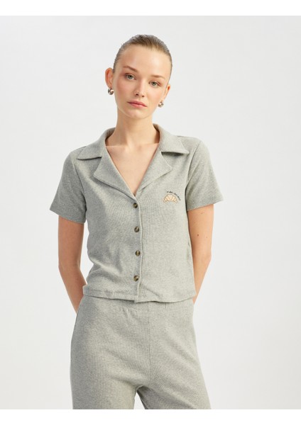 Kısa Kollu Gömlek Yaka Pamuklu Pijama Takımı fiyatları