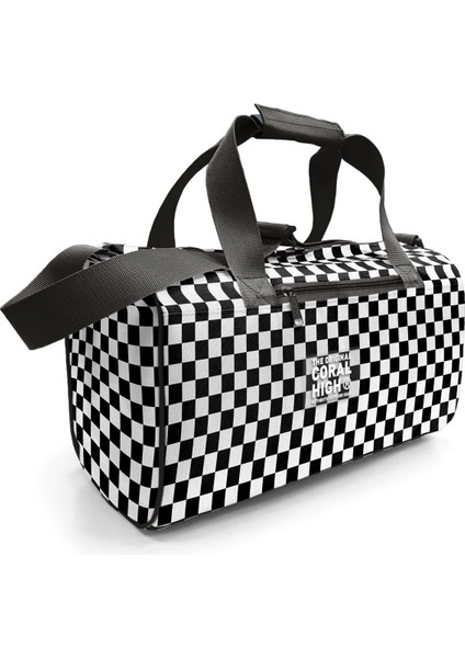 Siyah Beyaz Dama Desenli Spor Çanta 27531