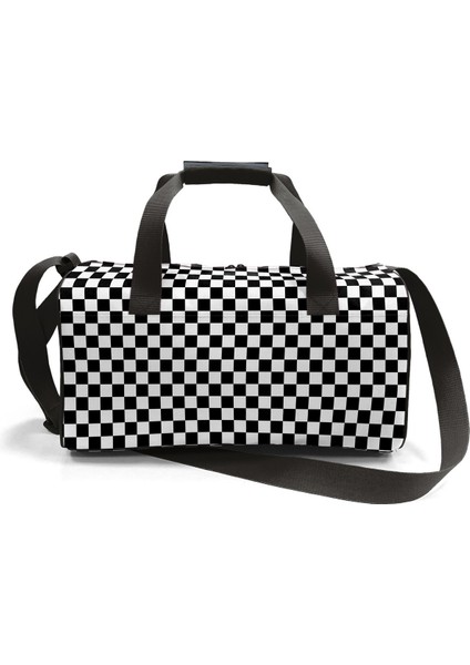 Siyah Beyaz Dama Desenli Spor Çanta 27531 modelleri