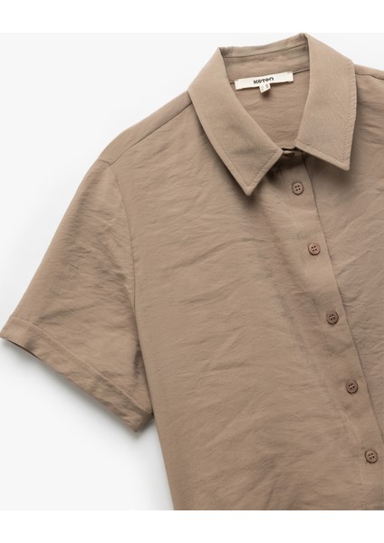 Kısa Kollu Crop Modal Kumaş Polo Yaka Tişört indirimleri