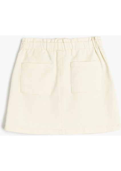 Pamuklu Yüksek Bel Beli Lastikli Cep Detaylı Etek fiyatları