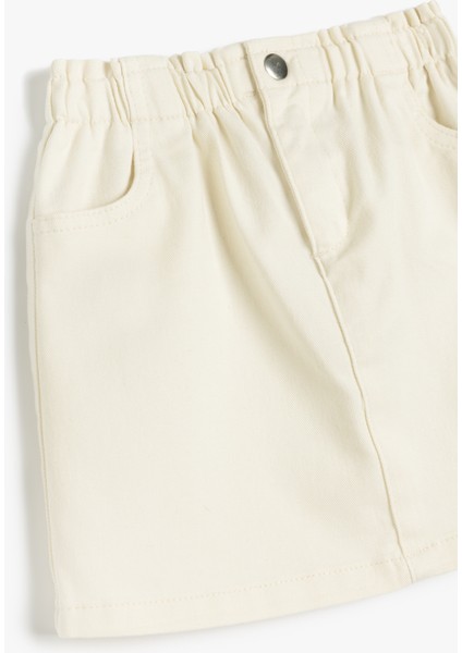 Pamuklu Yüksek Bel Beli Lastikli Cep Detaylı Etek modelleri