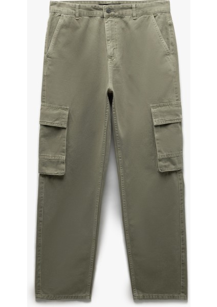 Pamuklu Straight Fit Jean Kargo Pantolon fiyatları