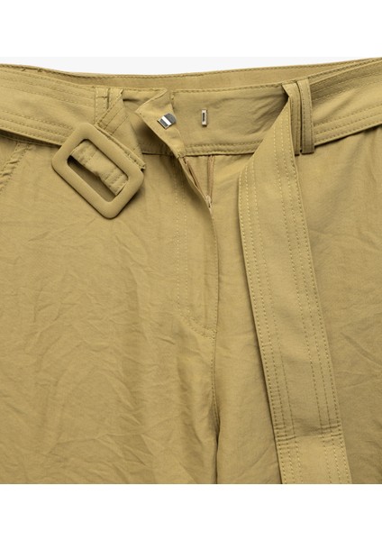 Modal Karışımlı Cep Detaylı Geniş Paça Gabardin Kargo Pantolon