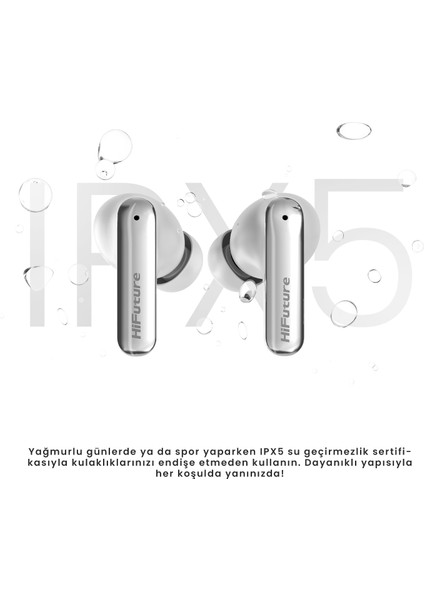 Sonicaır Kablosuz Bluetooth 5. 4 Ipx5 Su Geçirmez Enc 4 Mikrofonlu Tws Kulak Içi Kulaklık Beyaz fiyatları