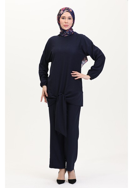 Önden Bağlamalı Tunik Pantolon Ikili Takım 7680-01 Lacivert fiyatları