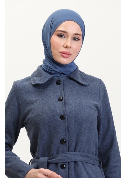 Kuşaklı Kaşe Kaban 5502-03 Lacivert