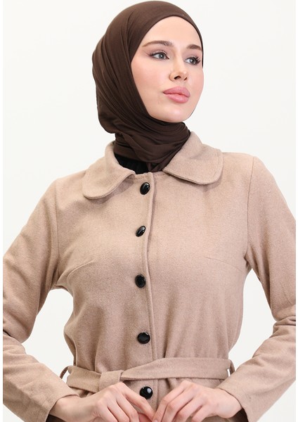 Kuşaklı Kaşe Kaban 5502-02 Vizon