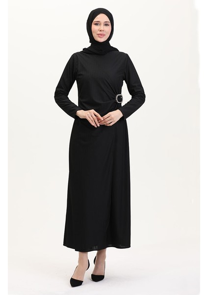 Taş Detaylı Takım Görünümlü Elbise 4740-03 Siyah