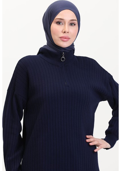 Paçası Fermuarlı Triko Takım 11030-03 Lacivert modelleri