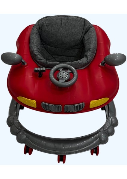 Lord Premium Araba Model Yürüteç | Müzikli ve Işıklı | Ergonomik Bel Destekli Kırmızı Yürüteç