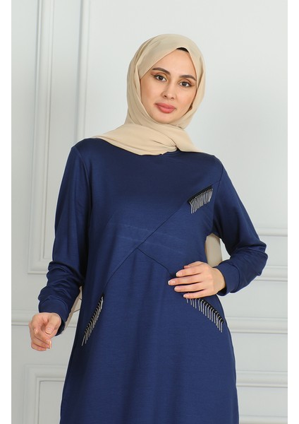 Püskül Detaylı Tunik Pantolon Ikili Takım 20042-01 Lacivert modelleri