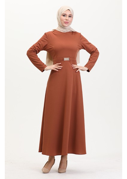 Tokalı Elbise 7123-01 Kiremit