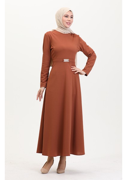 Tokalı Elbise 7123-01 Kiremit fiyatları