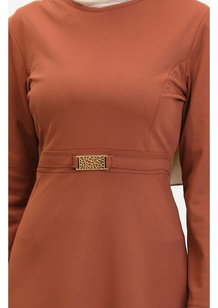 Tokalı Elbise 7123-01 Kiremit fırsatları