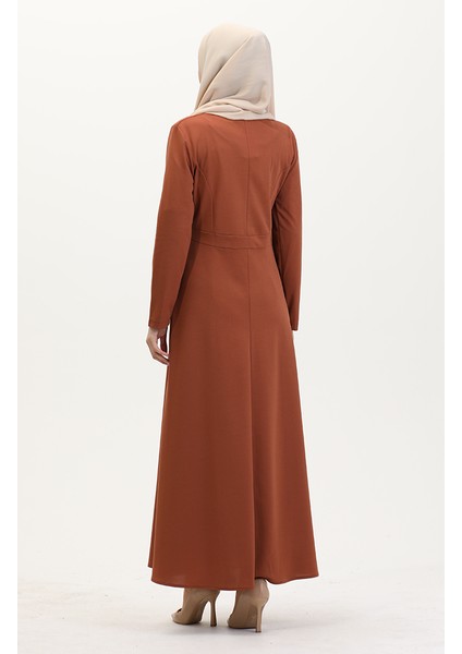 Tokalı Elbise 7123-01 Kiremit indirimleri