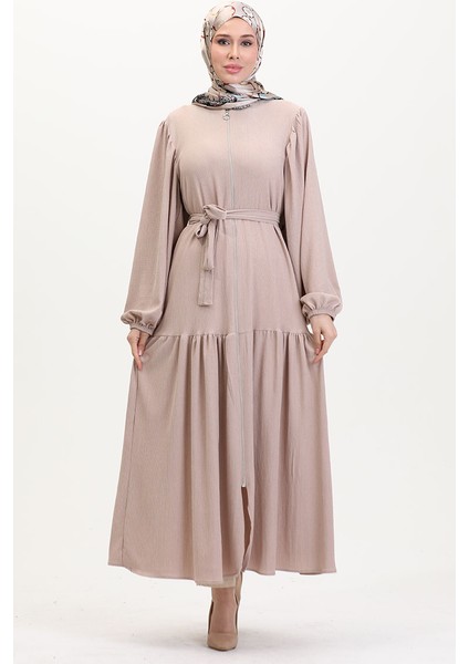 Balon Kollu Ferace 1026-09 Açık Vizon