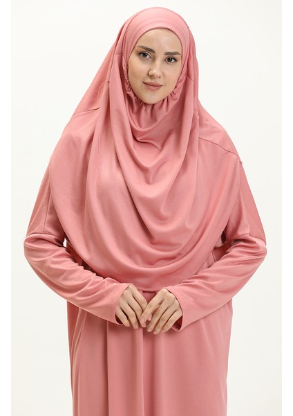 Tek Parça Namaz Elbisesi 1712-03 Pudra modelleri