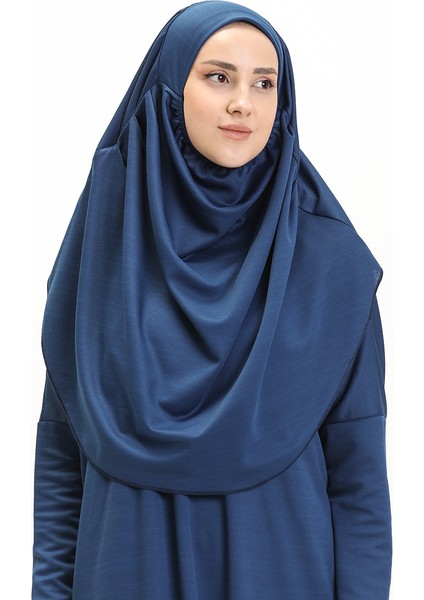 Tek Parça Namaz Elbisesi 1712-04 Indigo modelleri
