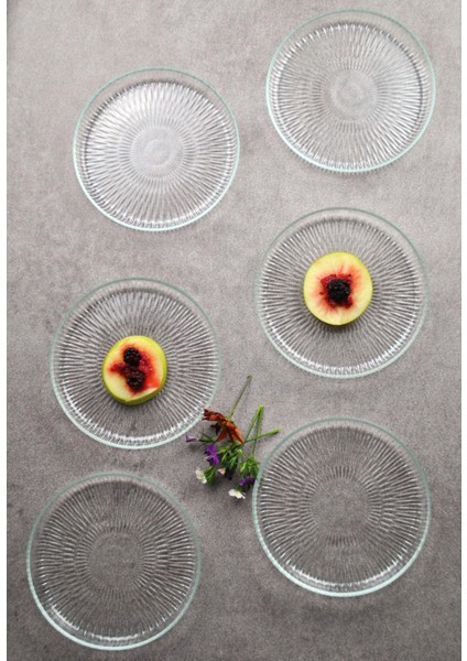 Majestik Cam Mini Tatlı Pasta Tabağı 16 cm Sunumluk Tabak