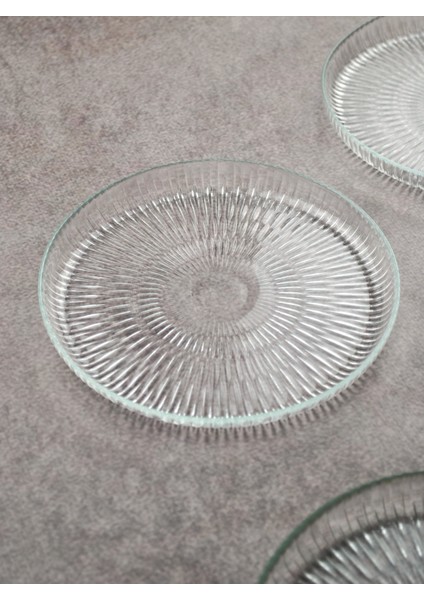Majestik Cam Mini Tatlı Pasta Tabağı 16 cm Sunumluk Tabak