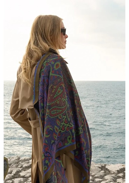 Yeşil Ed Scarf Iconic Collection Hasna Desen Şal