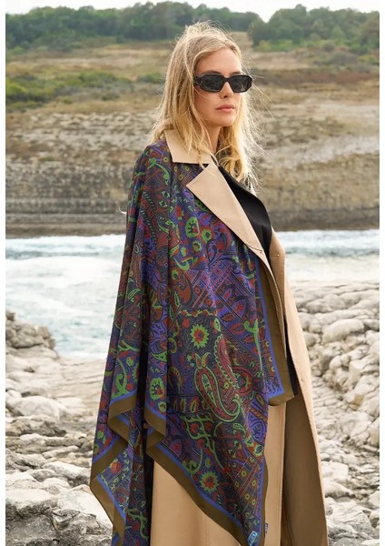 Yeşil Ed Scarf Iconic Collection Hasna Desen Şal