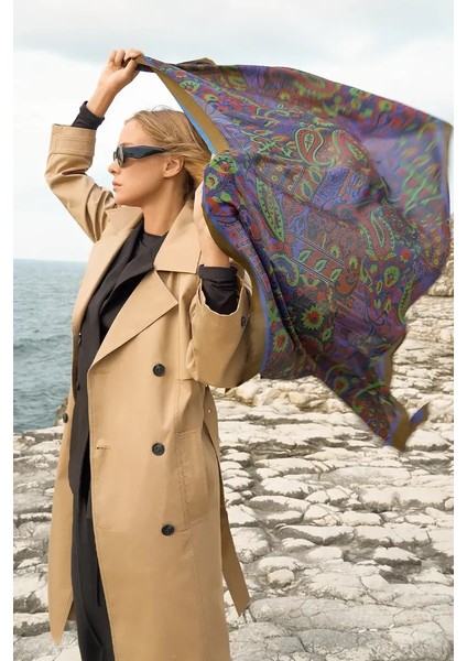 Yeşil Ed Scarf Iconic Collection Hasna Desen Şal