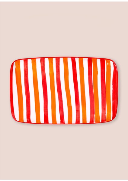 Joy Dikdörtgen Servis Kırmızı 30X19 cm