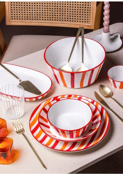 Joy Oval Servis 2li Set Kırmızı 17X30X4 cm fırsatları