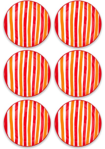 Joy Pasta Tabağı 6lı Set Kırmızı 19 cm