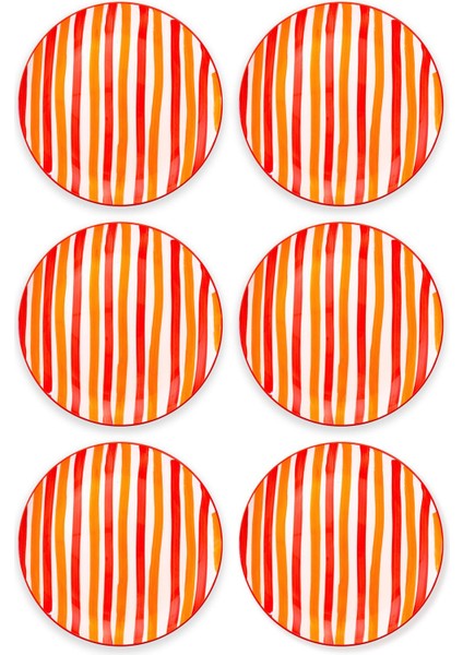 Joy Servis Tabağı 6lı Set Kırmızı 26 cm