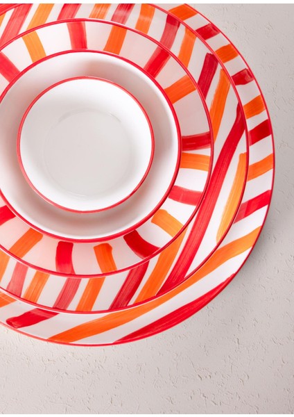 Joy Servis Tabağı 6lı Set Kırmızı 26 cm indirimleri