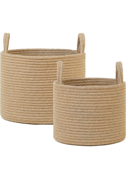 2'li Jüt Halat Sepet Set 26 x 22 / 35 x 27 cm fiyatları