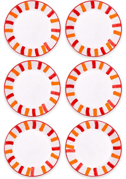Joy Yemek Tabağı 6lı Set Kırmızı 20 cm
