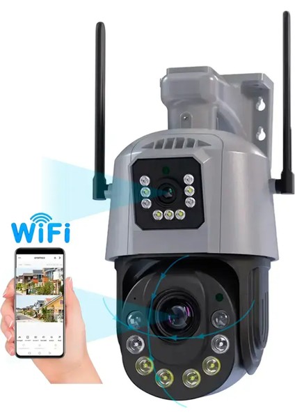 8mp 4K Wifi Ptz Kamera 36X Isteğe Bağlı Zoom Çift Lens Çift Ekranlar Gözetim Ir Gece Görüş