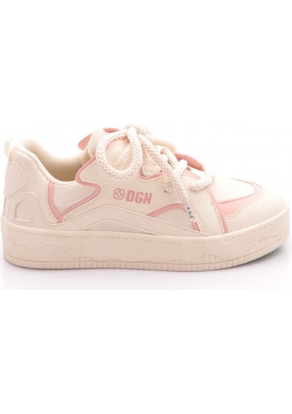 Kadın Sneakers Ayakkabı Düz Tabanlı Pudra