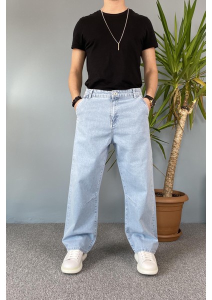 Mavi Baggy Kot Pantolon